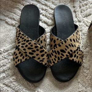 Brand new Jenni Kayne Black and Tan Leopard Sandals
